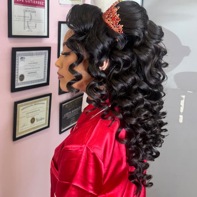 Quinceañera Makeup and Hairstyle at LB Makeup Studio in San Bernardino, CA
